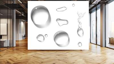 water drops rain droplets rainy fog drop fizz separate on transparent background
 Wall mural