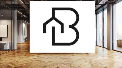 Letter B house logo vector template Wall mural