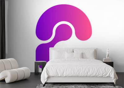 Letter F technology modern logo design Wall mural