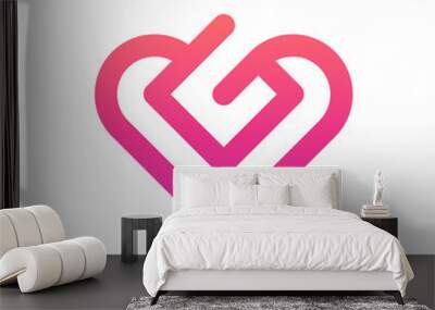 Letter G heart love creative logo design Wall mural