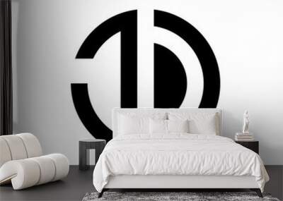 Letter JD logo template Wall mural