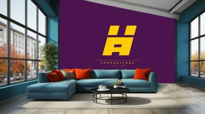 HA AH IAI Abstract initial monogram letter alphabet logo design Wall mural