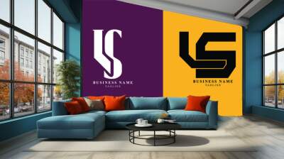 LS, SL, Abstract initial monogram letter alphabet logo design Wall mural