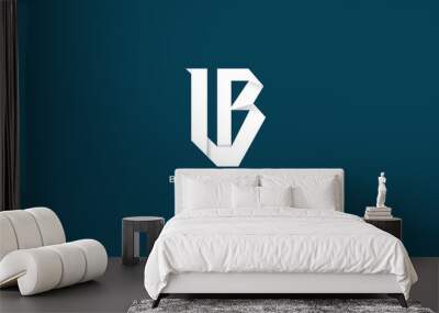 LWB, LB, BL, Abstract initial monogram letter alphabet logo design Wall mural