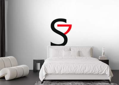 S7, 7S, Abstract initial monogram letter alphabet logo design Wall mural