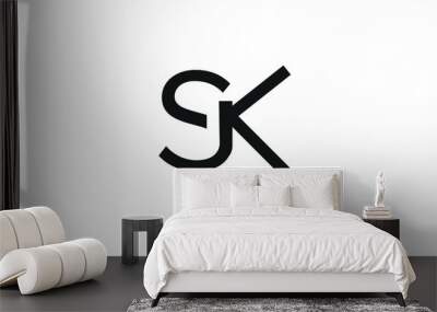 SJK, SK, Abstract initial monogram letter alphabet logo design Wall mural