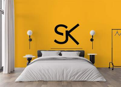 SK Abstract initial monogram letter alphabet logo design Wall mural