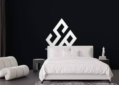 SP, PS, Abstract initial monogram letter alphabet logo design Wall mural