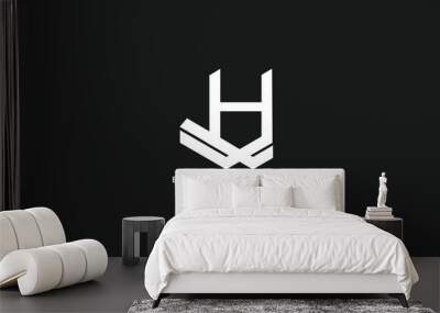 WH, HW, Abstract initial monogram letter alphabet logo design Wall mural