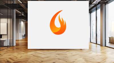 Abstract geometric orange gradient logo icon image of fire flame for your company Wall mural