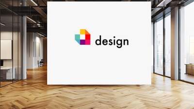 Abstract logo multicolored squares for company design Wall mural