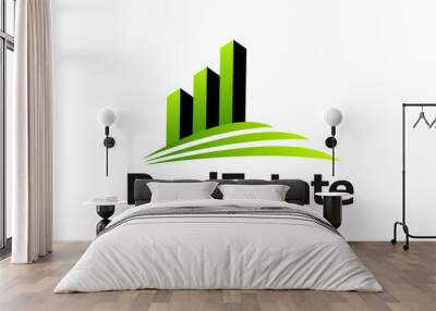 Office building skyline logo Wall mural