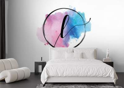 Water Color Letter Type L Logo Wall mural