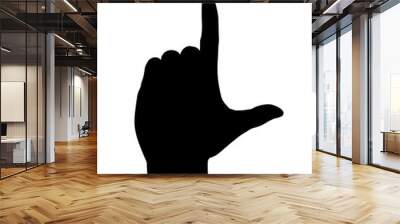 Black Hand Silhouette, A Sign of Loser, Vector Illustration Wall mural