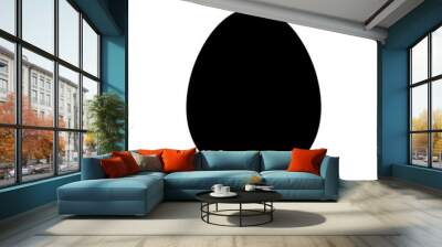 Egg simple icon design, vector egg silhouette, black color illustration Wall mural