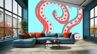 Octopus tentacles monster. Vector illustration  Wall mural