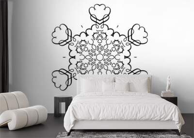 Coloring Book Mandala Ornament Emblem Logo Vektor Wall mural