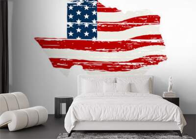 American flag in Texas map. Vector grunge style Wall mural