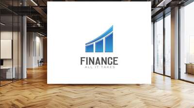 Finance Bar Graph UP. Logo vector Wall mural