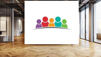 Five people friends. Group of persons. Vector icon Wall mural