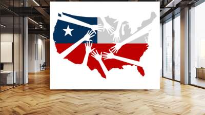 Hands Helping The United States Vector Illustration Wall mural