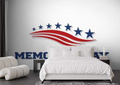 Memorial Day Stars and Stripes Vector Illustration Wall mural