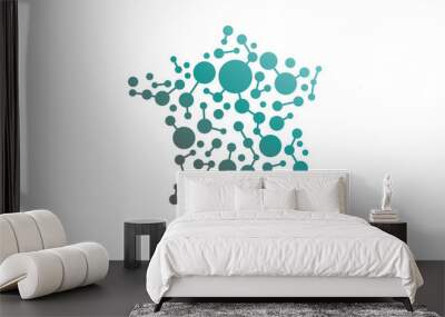 Molecular Structure France Map Virus map Prvention campaign map Wall mural