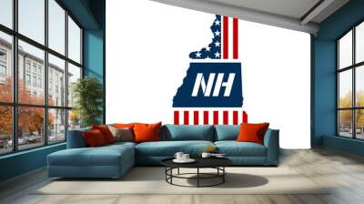 New Hampshire patriotic map. Vector graphic design illustration Wall mural