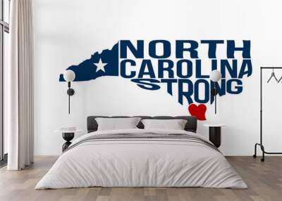 North Carolina Strong Map Logo Vector Illustration Wall mural