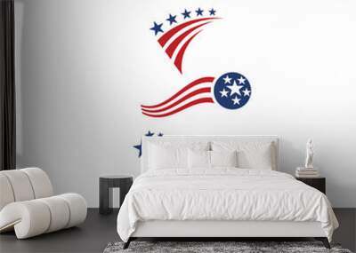 USA star flag and stripes design elements Wall mural