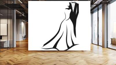 Wedding couple Wall mural