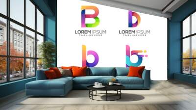 set of letter b logo colorful gradient vector design Wall mural