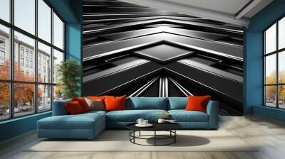 Abstract metal background. 3d rendering Wall mural