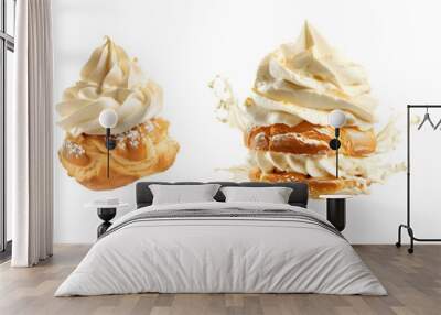 Delicious pastry with rich whipped cream topping Wall mural