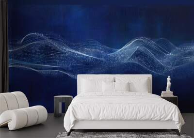 Flow of digital data in a particle wave pattern Wall mural