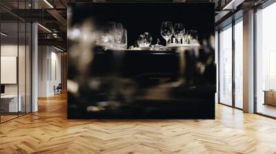 luxury tableware beautiful table setting in restaurant Wall mural