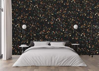 black terrazzo texture background Wall mural