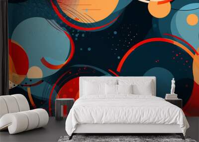 Geometry Abstract Colorful Patterns,abstract background with circles, repetitive tile background  Wall mural