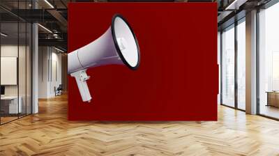 Illustration of megaphone against red background, advertisement idea, social media and sale concept Wall mural