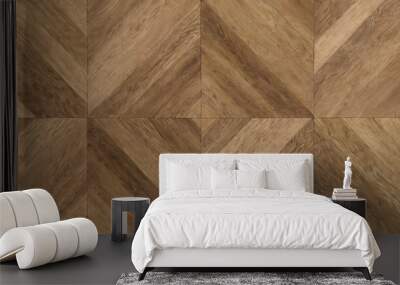 Top view of a parquet floor under natural light. Wooden pattern with oak texture Wall mural