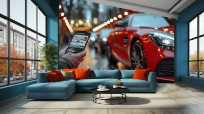 Online Car Bidding Website app interface,generative ai Wall mural