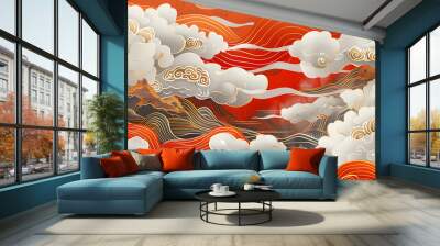 background with clouds Wall mural