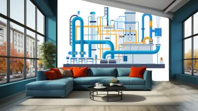 industry,factory,cartoon,flat style,illustration Wall mural