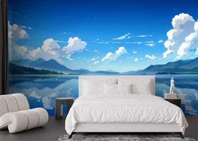 landscape with lake Wall mural