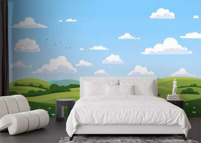 landscape with sky and clouds Wall mural