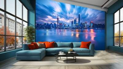 modern city skyline Wall mural