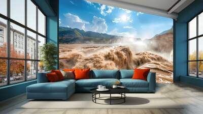 river in the mountains Wall mural