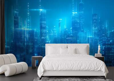 Technology city Wall mural