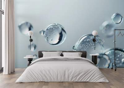 water drops on blue Wall mural