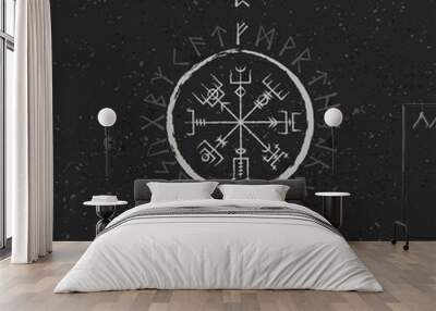 Abstract runic symbols background Wall mural